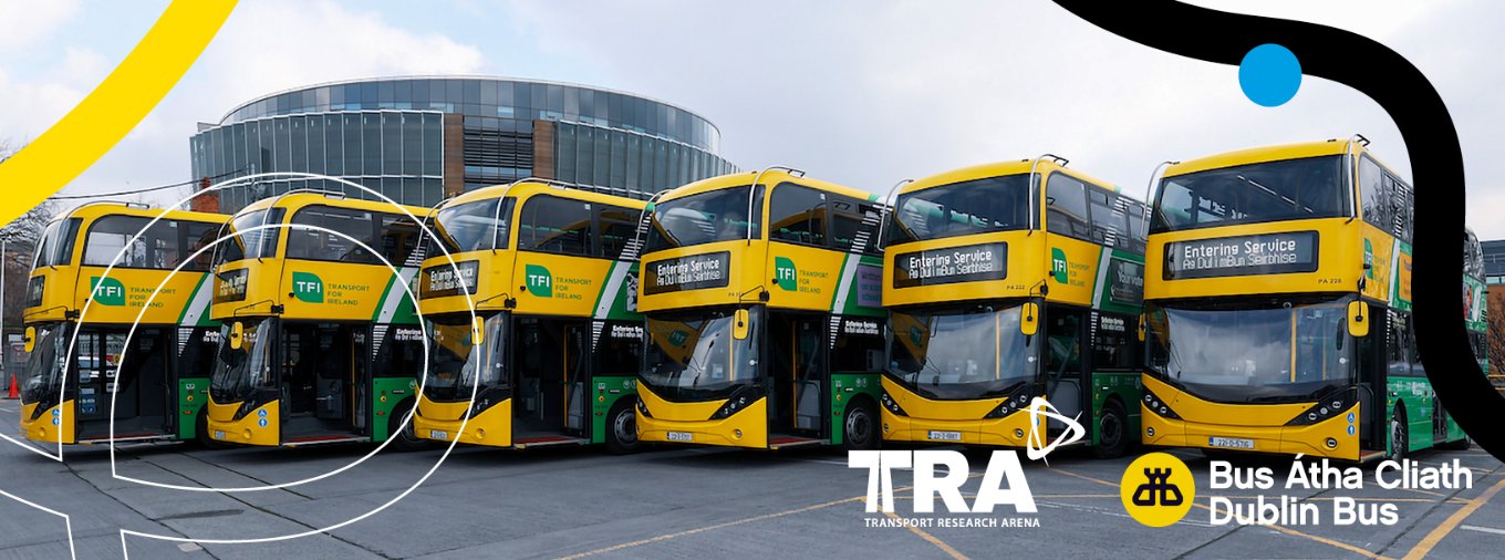 image of 5 buses lined up 