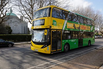 Image of Dublin Bus in the Green and Yellow livery 