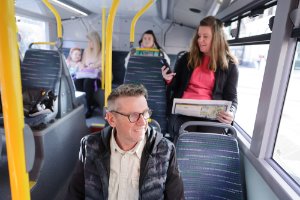 Customers on a bus