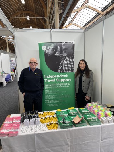 Roger Flood and Pamela Walsh at a stand in the RDS