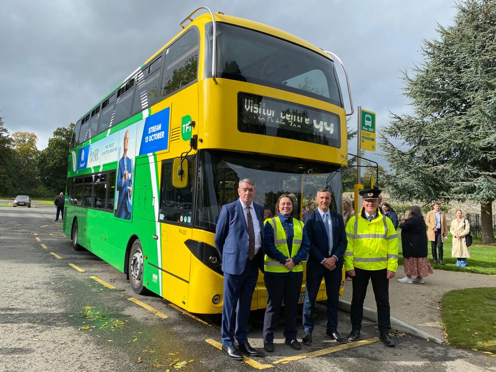 Image of Dublin Bus employees at the launch of bus Route 99