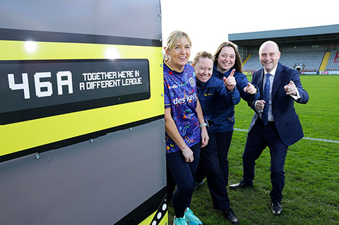CEO and three female employees in Dalymount Park