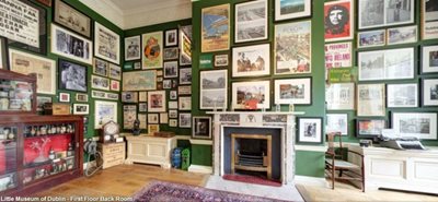 Image of inside the Little Museum of Dublin, historic and old books